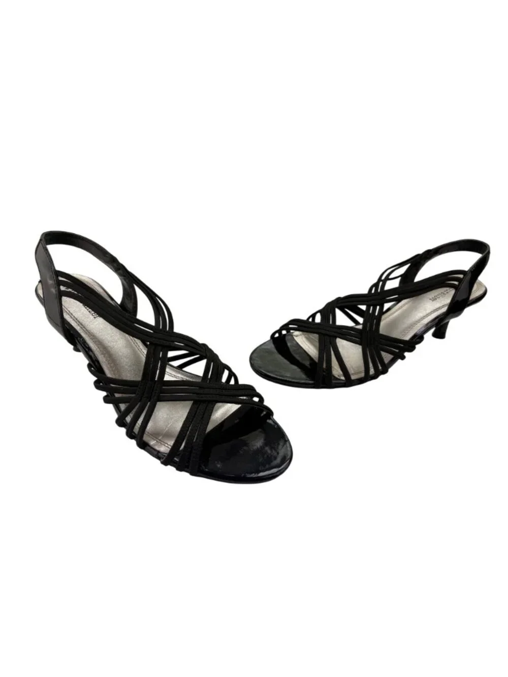 Naturalizer Black Patent Strappy Slingback Kitten Heels Sandal Size 9.5 M - Picture 2 of 10